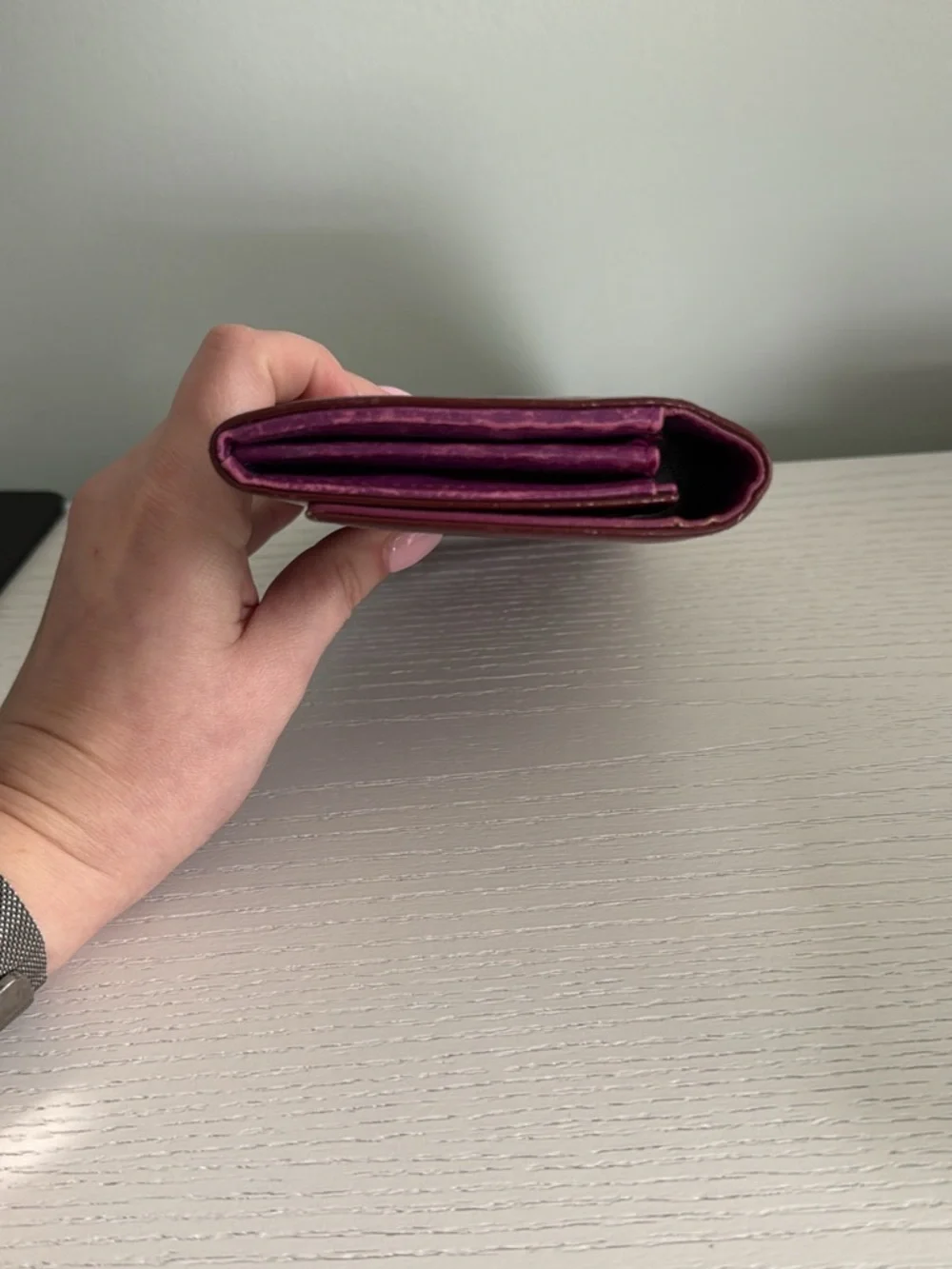 Dior Burgundy Patent Leather Long Wallet - Picture 5 of 7